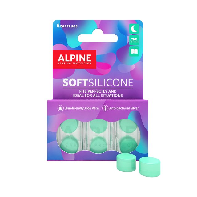 Alpine SoftSilicone oordoppen – Verpakking met 6 stuks – Voor slapen, zwemmen & reizen