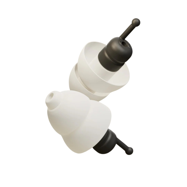 Close-up van Alpine MotoSafe. Zachte oordoppen met verwisselbare filters voor motorritten Close-up van Alpine MotoSafe. Zachte oordoppen met verwisselbare filters voor motorritten