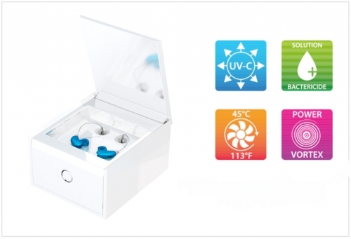 PerfectClean desinfectiebox met UV-C licht – Reiniging & droging voor hoortoestellen PerfectClean desinfectiebox met UV-C licht – Reiniging & droging voor hoortoestellen