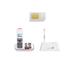 Combinatiepakket met seniorentelefoon, simkaart en EasySaver 4G VoLTE modem voor vaste telefonie via mobiel netwerk
