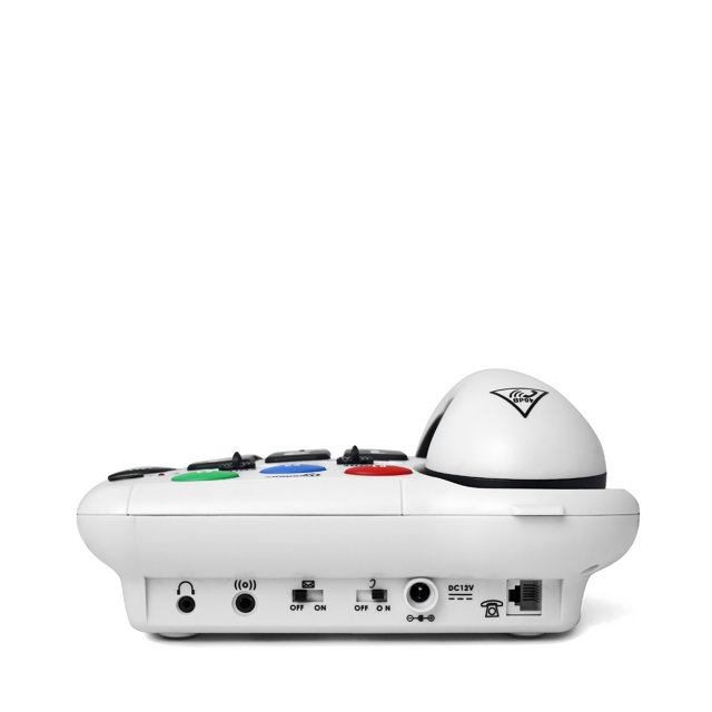 Geemarc Amplipower 50 - Vooraanzicht vaste telefoon met aansluitingen voor hoofdtelefoon en telefoonlijn.