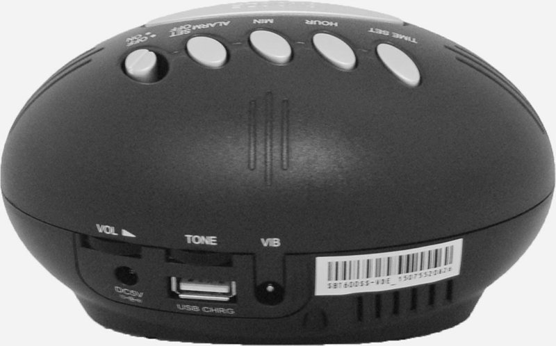 Geemarc Wekker Sonic Traveler achterkant Geemarc Wekker Sonic Traveler achterkant