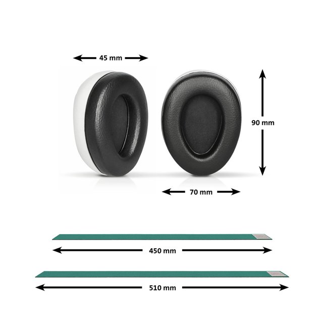 Alecto BV-72 baby gehoorbescherming afmetingen van oorkappen en elastische band