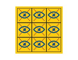 Limited Vision Stickervel – Reflecterend vel met 9 zichtbare waarschuwingsstickers (vooraanzicht)