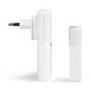 Fysic FD-110 draadloze deurbel met flitslicht – zijaanzicht van bel en ontvanger Fysic FD-110 draadloze deurbel met flitslicht – zijaanzicht van bel en ontvanger