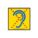 Close-up van reflecterend Limited Hearing fietsbordje