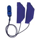 Cochlear hoesjes van Ear Gear, blauw met koord Cochlear hoesjes van Ear Gear, blauw met koord