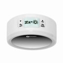 Bovenaanzicht van de Geemarc Wake & Shake Star wekker met bedieningstoetsen voor alarm, licht en testfunctie.