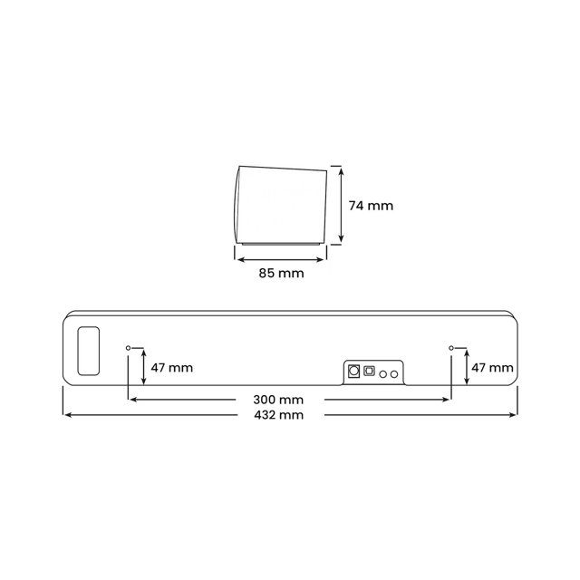 ZVOX Soundbar AccuVoice AV157 afmetingen ZVOX Soundbar AccuVoice AV157 afmetingen