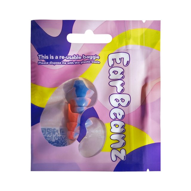 Individuele verpakking EarBeanz – herbruikbare oordoppen in opvallende kleuren Individuele verpakking EarBeanz – herbruikbare oordoppen in opvallende kleuren