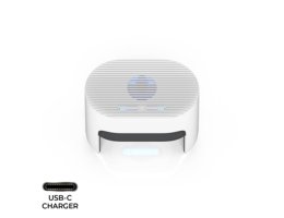 Flowmed Dry-Cap UV 3.1 droogkap bovenaanzicht met blauwe LED-verlichting en ventilatieopeningen