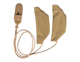 Ear Gear Cochlear hoortoestel hoesjes, beige met koord