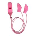 Roze Ear Gear Micro met bevestigingskoord – kleurrijke bescherming voor kleine hoortoestellen