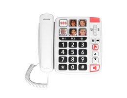 Swissvoice Xtra 1110 telefoon met SOS-knop, fotoknoppen en duidelijk toetsenbord voor ouderen - vooraanzicht