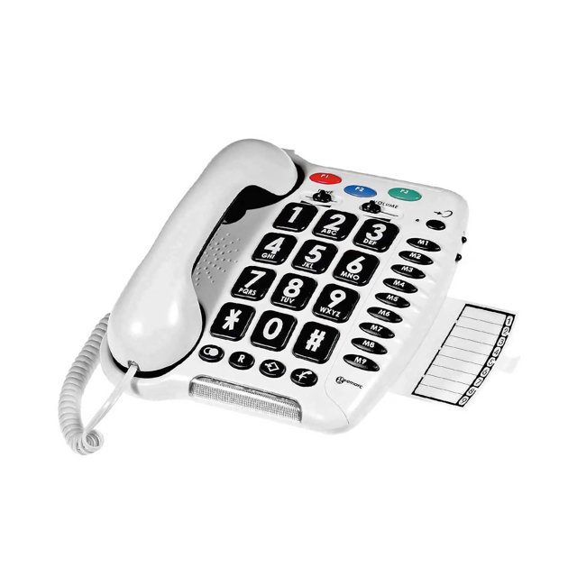 Geemarc CL100 vaste telefoon voor ouderen met snelkiestoetsen, naamlabel en duidelijk display Geemarc CL100 vaste telefoon voor ouderen met snelkiestoetsen, naamlabel en duidelijk display